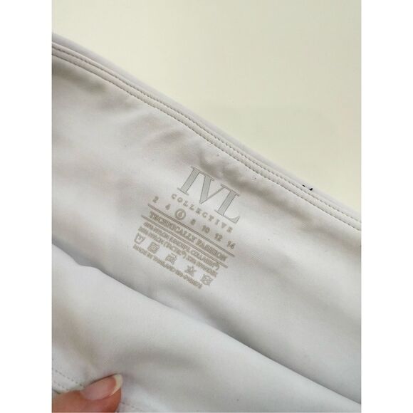 IVL Collective Womens Jet Black Lotus Side Colorblock Leggings Size 6 - Picture 3 of 4